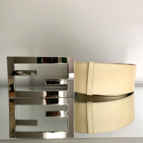 Fendi Zucca Logo FF Leather Oversized Waist Belt main image 13